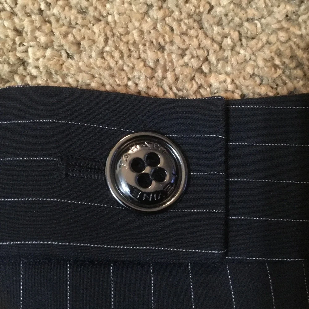 TAHARI Skirt Black and silver pinstripe - Picture 6 of 7